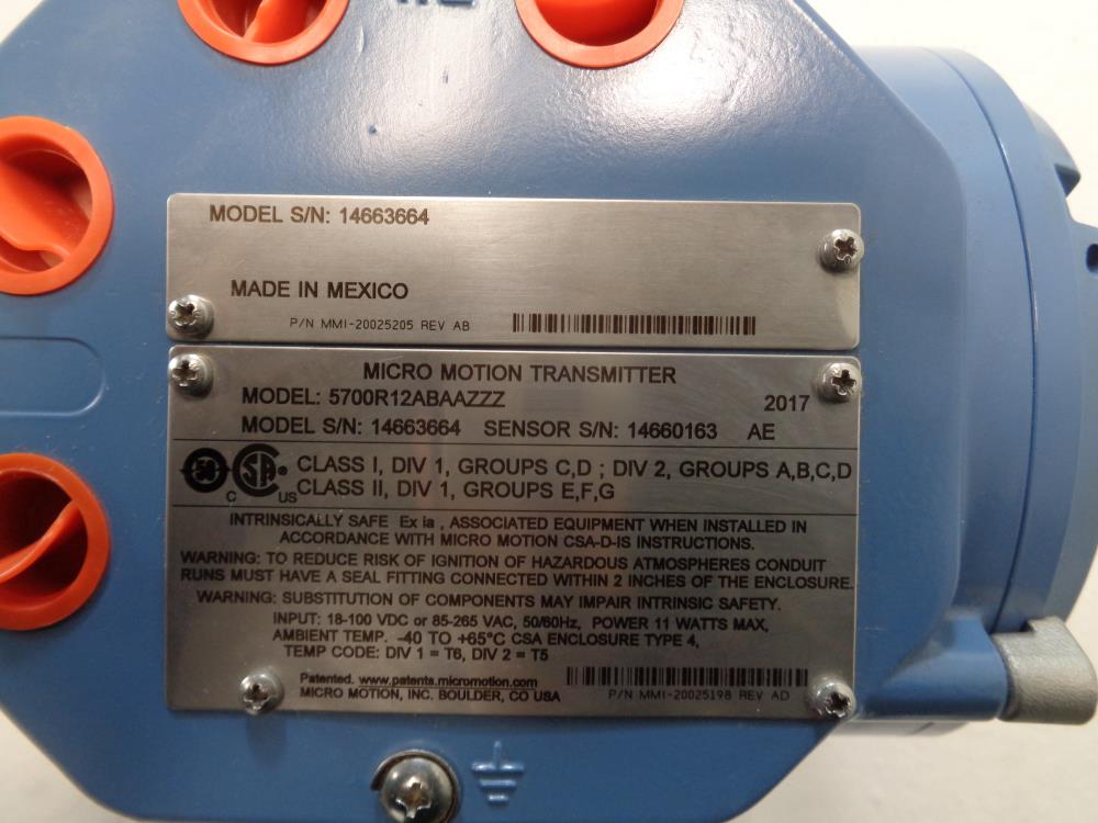 Micro Motion 4x3 150# Flowmeter F300S425B2BAEZZZZ w/ Transmitter 5700R12ABAAZZZ
